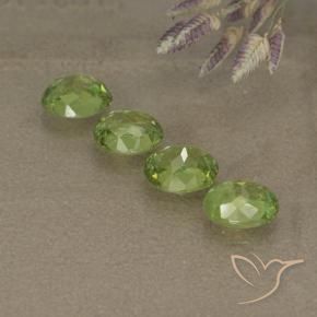 Demantoid Garnet Gemstones in 5 x 4 mm (calibrated) Size for Sale, Demantoid Garnet Stones in Light Lively Green Color
