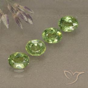 1.83 ctw Green Demantoid Garnet Stones, Natural Demantoid Garnet in Oval Facet Shape for Sale