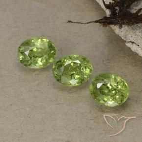 1.26 ctw Green Demantoid Garnet Stones, Natural Demantoid Garnet in Oval Facet Shape for Sale