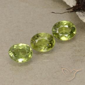 1.23 ctw Green Demantoid Garnet Stones, Natural Demantoid Garnet in Oval Facet Shape for Sale