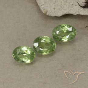 1.55 ctw Green Demantoid Garnet Stones, Natural Demantoid Garnet in Oval Facet Shape for Sale