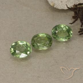 1.38 ctw Green Demantoid Garnet Stones, Natural Demantoid Garnet in Oval Facet Shape for Sale