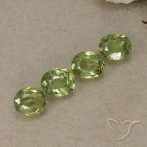 1.35 ctw Green Demantoid Garnet Stones, Natural Demantoid Garnet in Oval Facet Shape for Sale