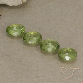 Demantoid Garnet Gemstones in 4.7 x 3.9 mm Size for Sale, Demantoid Garnet Stones in Yellowish Green Color