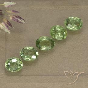 2.49 ctw Green Demantoid Garnet Stones, Natural Demantoid Garnet in Oval Facet Shape for Sale