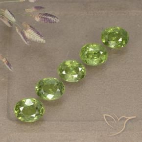 2.66 ctw Green Demantoid Garnet Stones, Natural Demantoid Garnet in Oval Facet Shape for Sale