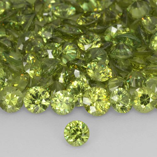 0.21 ct Green Demantoid Garnet Gemstone, Demantoid Garnet Gem in Diamond-Cut Shape for Sale.