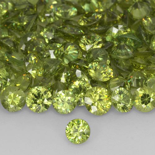0.21 ct Green Demantoid Garnet Stone, Natural Demantoid Garnet in Diamond-Cut Shape for Sale