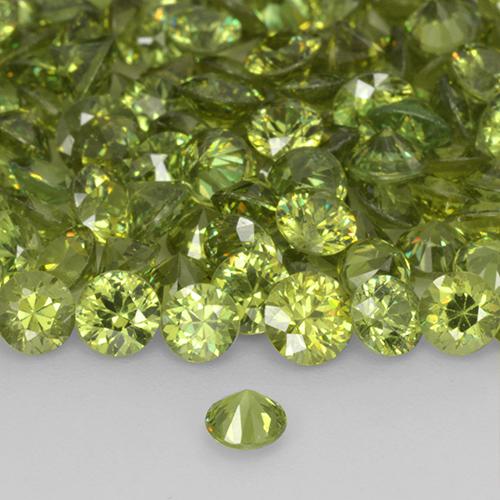 Demantoid Garnet Gemstone in 3.5 mm (calibrated) Size for Sale, Demantoid Garnet Stone in Medium Light Green Color