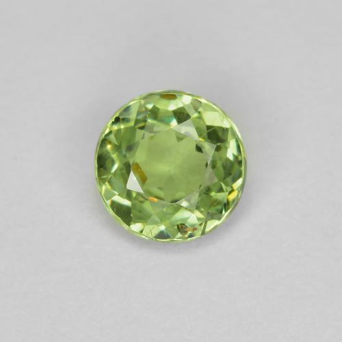 Pear Green Demantoid Garnet Gem - 0.4ct Round Facet (ID: 589860)