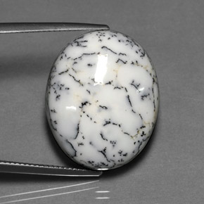 20.72 ct Multicolor Dendritic Agate Stone, Natural Dendritic Agate in Oval Cabochon Shape for Sale