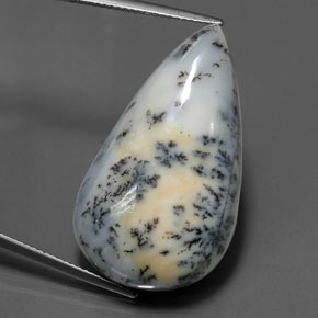 29.43 ct Multicolor Dendritic Agate Gemstone, Dendritic Agate Gem in Pear Cabochon Shape for Sale.