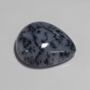 13.59 ct Multicolor Dendritic Agate Gemstone, Dendritic Agate Gem in Pear Cabochon Shape for Sale.