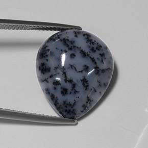 13.59 ct Multicolor Dendritic Agate Stone, Natural Dendritic Agate in Pear Cabochon Shape for Sale