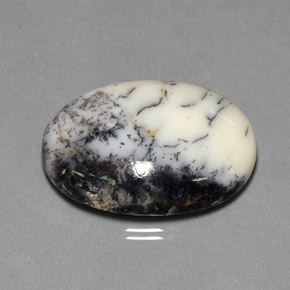 30.24 ct Multicolor Dendritic Agate Gemstone, Dendritic Agate Gem in Oval Cabochon Shape for Sale.