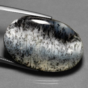 41.48 ct Multicolor Dendritic Agate Stone, Natural Dendritic Agate in Oval Cabochon Shape for Sale
