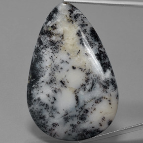 57.71 ct Multicolor Dendritic Agate Gemstone, Dendritic Agate Gem in Pear Cabochon Shape for Sale.