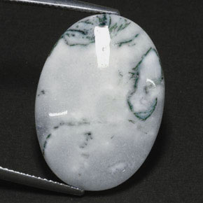 17.56 ct Multicolor Dendritic Agate Stone, Natural Dendritic Agate in Oval Cabochon Shape for Sale