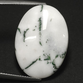 17.84 ct Multicolor Dendritic Agate Stone, Natural Dendritic Agate in Oval Cabochon Shape for Sale