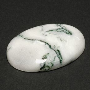 17.60 ct Multicolor Dendritic Agate Gemstone, Dendritic Agate Gem in Oval Cabochon Shape for Sale.