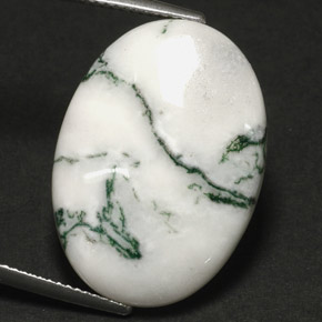 17.60 ct Multicolor Dendritic Agate Stone, Natural Dendritic Agate in Oval Cabochon Shape for Sale