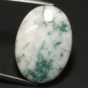 17.11 ct Multicolor Dendritic Agate Stone, Natural Dendritic Agate in Oval Cabochon Shape for Sale