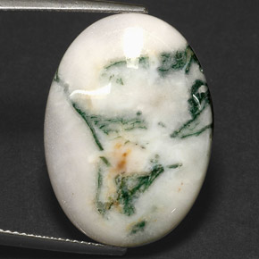 17.43 ct Multicolor Dendritic Agate Stone, Natural Dendritic Agate in Oval Cabochon Shape for Sale