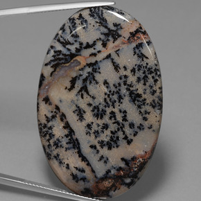 52.67 ct Multicolor Dendritic Agate Gemstone, Dendritic Agate Gem in Oval Cabochon Shape for Sale.