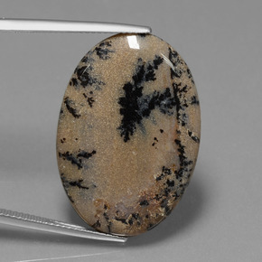 21.34 ct Multicolor Dendritic Agate Gemstone, Dendritic Agate Gem in Oval Cabochon Shape for Sale.