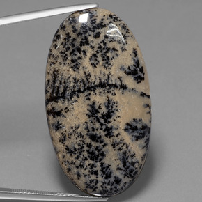 36.58 ct Multicolor Dendritic Agate Gemstone, Dendritic Agate Gem in Oval Cabochon Shape for Sale.