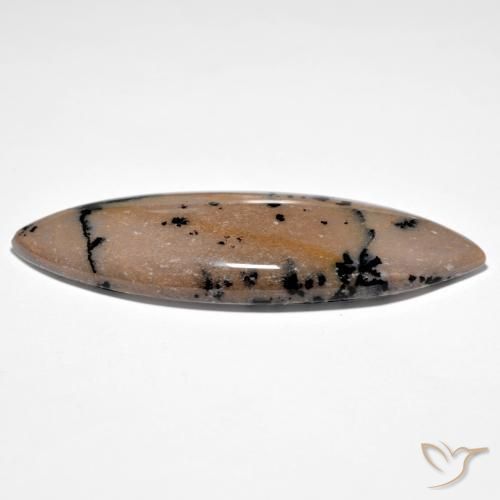 Dendritic Agate Gemstone in 50 x 18 mm Size for Sale, Dendritic Agate Stone in Brown-Black Color