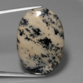 36.51 ct Multicolor Dendritic Agate Gemstone, Dendritic Agate Gem in Oval Cabochon Shape for Sale.