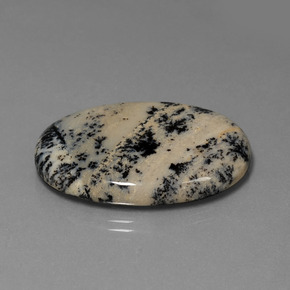 36.51 ct Multicolor Dendritic Agate Stone, Natural Dendritic Agate in Oval Cabochon Shape for Sale