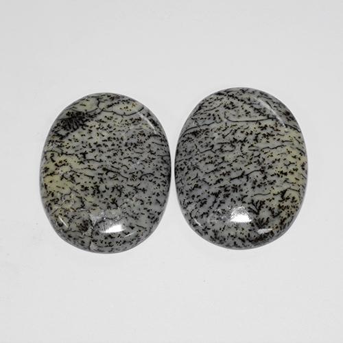 41.67 ctw Multicolor Dendritic Agate Stones, Natural Dendritic Agate in Oval Cabochon Shape for Sale