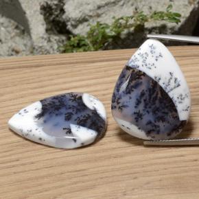 34.36 ct Multicolor Dendritic Agate Gemstone, Dendritic Agate Gem in Pear Cabochon Shape for Sale.