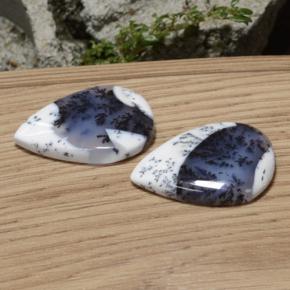 34.36 ct Multicolor Dendritic Agate Stone, Natural Dendritic Agate in Pear Cabochon Shape for Sale