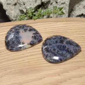 46.33 ctw Multicolor Dendritic Agate Stones, Natural Dendritic Agate in Pear Cabochon Shape for Sale