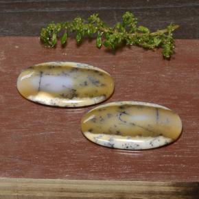 90.76 ctw Multicolor Dendritic Agate Stones, Natural Dendritic Agate in Oval Cabochon Shape for Sale