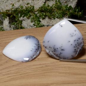 55.45 ctw Multicolor Dendritic Agate Gemstones, Dendritic Agate Gems in Pear Cabochon Shape for Sale.