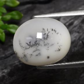 3.70 ct Multicolor Dendritic Agate Stone, Natural Dendritic Agate in Oval Cabochon Shape for Sale