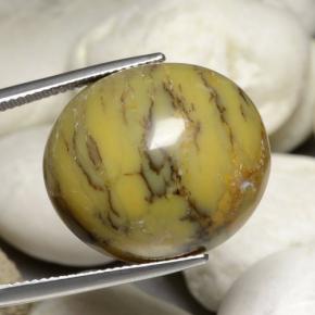 30.23 ct Multicolor Dendritic Agate Stone, Natural Dendritic Agate in Oval Cabochon Shape for Sale