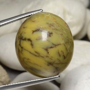 35.24 ct Multicolor Dendritic Agate Gemstone, Dendritic Agate Gem in Oval Cabochon Shape for Sale.