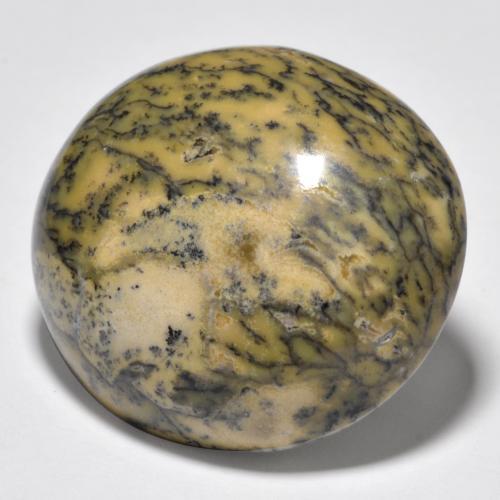 35.83 ct Multicolor Dendritic Agate Stone, Natural Dendritic Agate in Oval Cabochon Shape for Sale