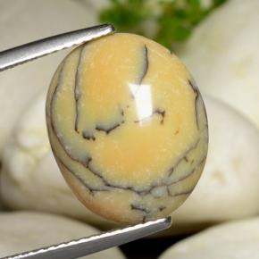 6.18 ct Multicolor Dendritic Agate Gemstone, Dendritic Agate Gem in Oval Cabochon Shape for Sale.