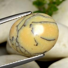 6.18 ct Multicolor Dendritic Agate Stone, Natural Dendritic Agate in Oval Cabochon Shape for Sale