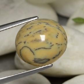 6.05 ct Multicolor Dendritic Agate Stone, Natural Dendritic Agate in Oval Cabochon Shape for Sale