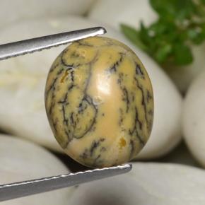 3.86 ct Multicolor Dendritic Agate Gemstone, Dendritic Agate Gem in Oval Cabochon Shape for Sale.