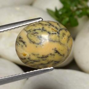 3.86 ct Multicolor Dendritic Agate Stone, Natural Dendritic Agate in Oval Cabochon Shape for Sale