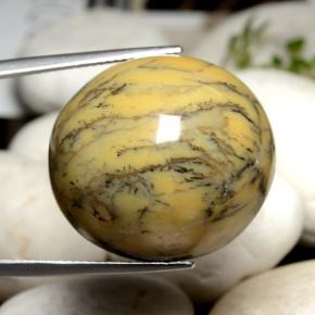 44.92 ct Multicolor Dendritic Agate Stone, Natural Dendritic Agate in Oval Cabochon Shape for Sale