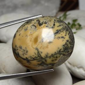 45.37 ct Multicolor Dendritic Agate Stone, Natural Dendritic Agate in Oval Cabochon Shape for Sale